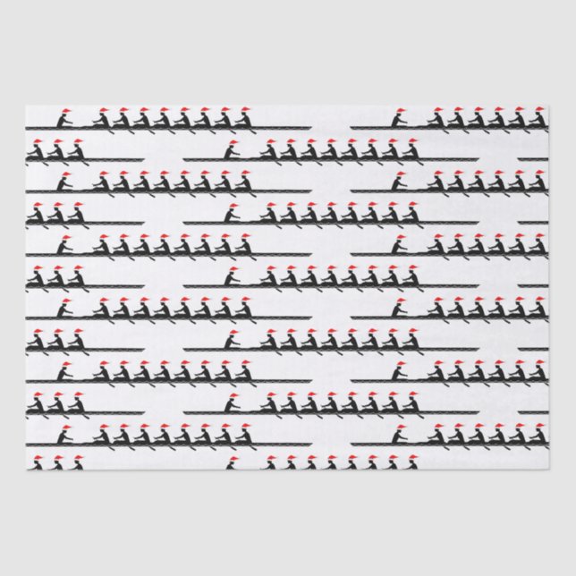 Men Santa Hat Rowing Rowers Crew Team #4 Tissue Paper (Front)