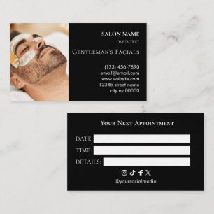 Men Skincare facial treatments Beauty Salon Appointment Card