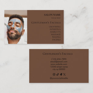 Men Skincare facial treatments Beauty Salon Business Card