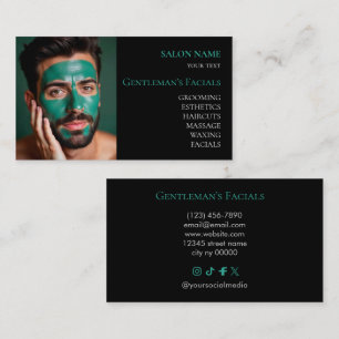 Men Skincare facial treatments Beauty Salon Business Card