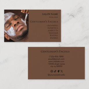 Men Skincare facial treatments Beauty Salon Business Card