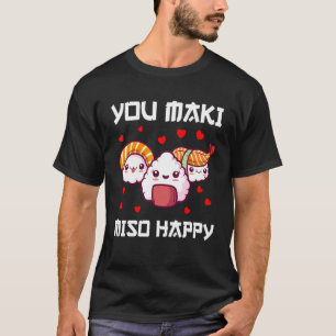 Men Sushi Miso Maki Japan Wasabi Nigiri Fish T-Shirt