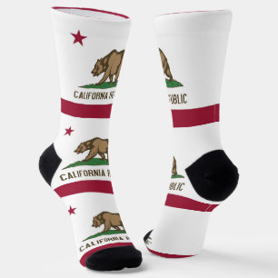 Men sustainable crew socks with flag of California