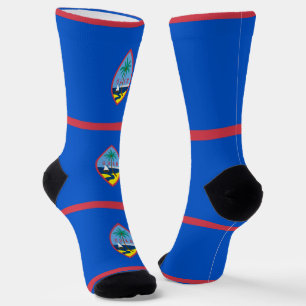 Men sustainable crew socks with flag of Guam, U.S.