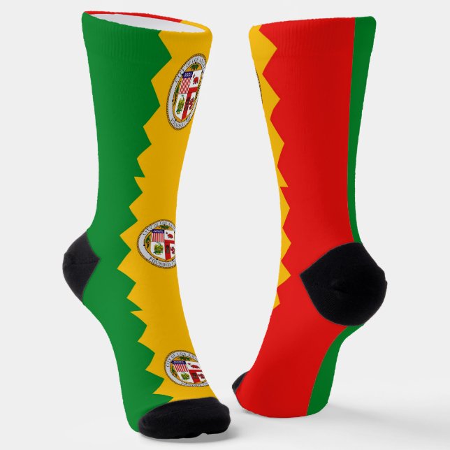 Men sustainable socks with flag of Los Angeles (Angled)
