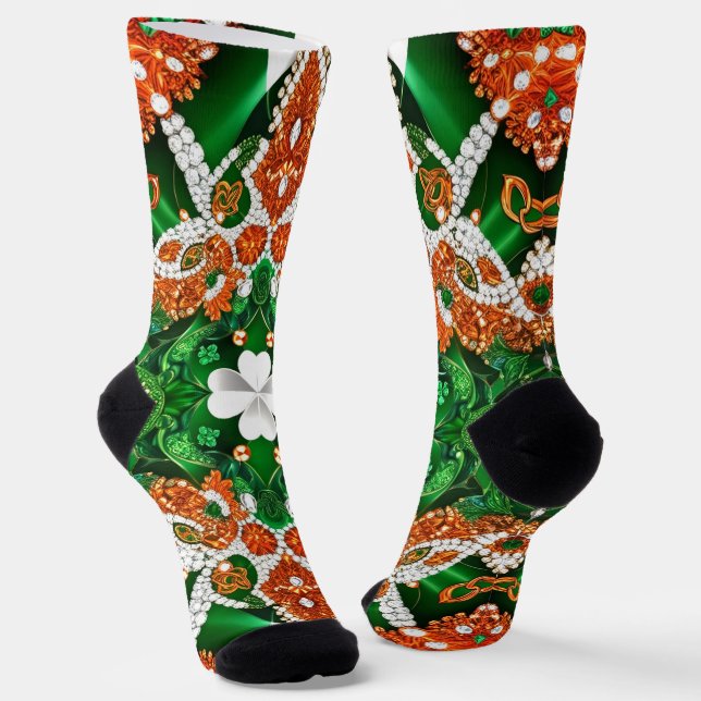 Men sustainable socks with Irish Colours (Angled)