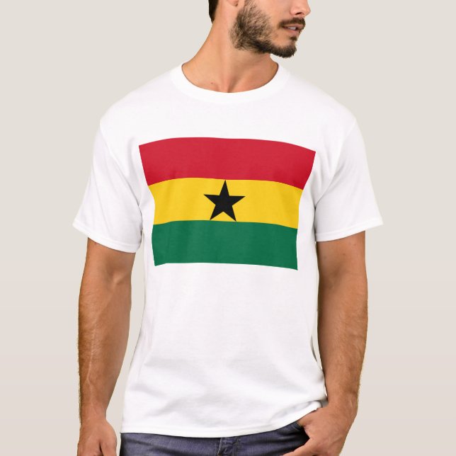 Men T Shirt with Flag of Ghana (Front)