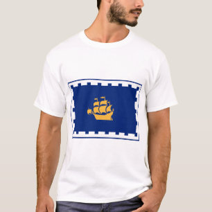 Men T Shirt with Flag of Quebec City, Canada