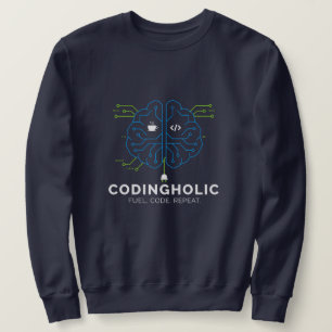 Men Tech Brain Circuit Coding Graphic For Coders Sweatshirt