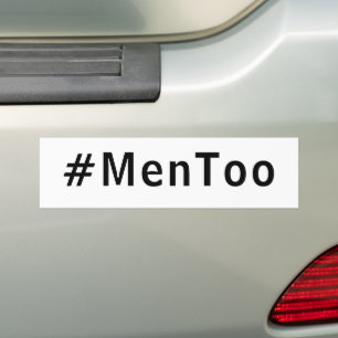 men too #mentoo against violence towards men white bumper sticker