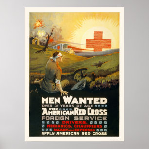 Men wanted for Red Cross Foreign Service Poster