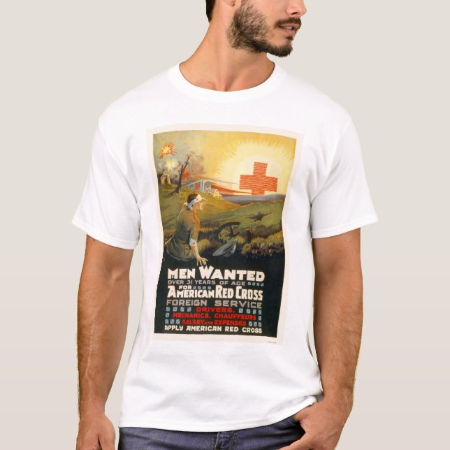 Men wanted for Red Cross Foreign Service T-Shirt (Front)