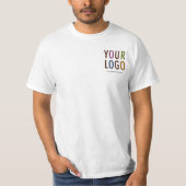 Men White Value T-Shirt with Custom Company Logo (Front)
