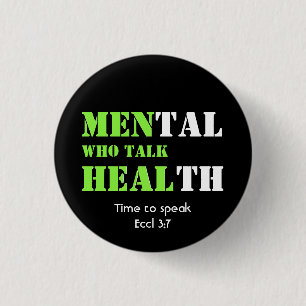MEN WHO TALK HEAL Custom Text Mental Health 1 Inch Round Button