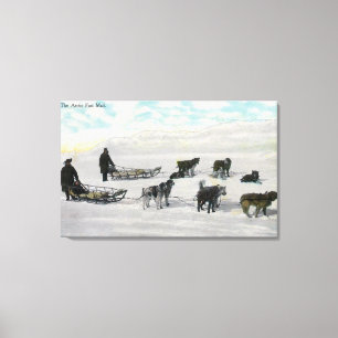 Men with "Artic Fast Mail" Dogsled Canvas Print