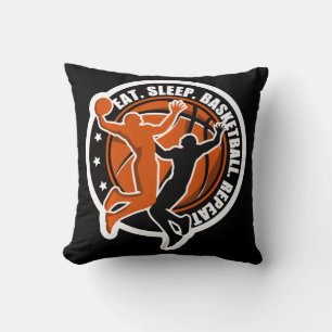 Men Women Boys Girls Eat Sleep Basketball Repeat Throw Pillow