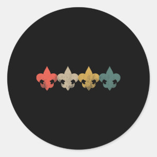 Men Women Boys Girls Retro Vintage Scouting  Classic Round Sticker