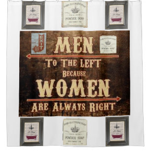 men women exit showercurtain white