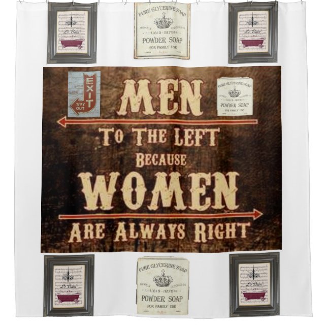 men women exit showercurtain white (Front)