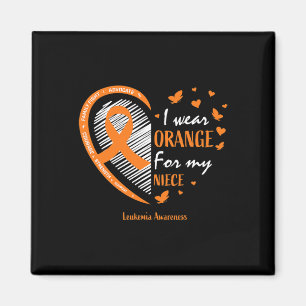 Men Women I Wear Orange For My Niece Leukaemia Awa Magnet