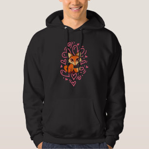 Men Women Kids Fox Heart Animal Furry Hoodie