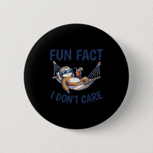Men women kids funny humor lazy sloth fun fact 2 inch round button