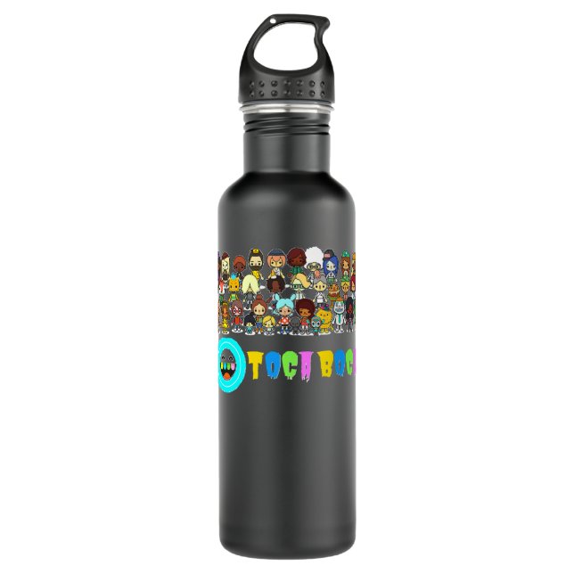 Men Women Manga Toca Boca Anime Funny Men Fan 710 Ml Water Bottle (Front)