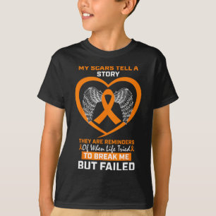 Men Women My Scars Tell A Story Orange Leukaemia A T-Shirt