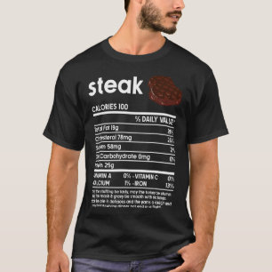 Men Women Thanksgiving Food Shirts, Steak Nutritio T-Shirt