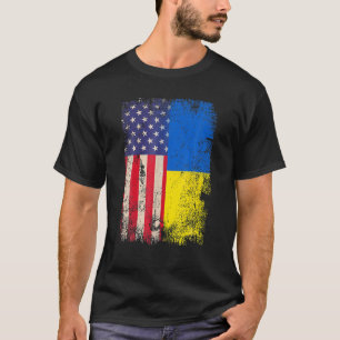 Men Women Ukrainian American Flag Ukraine USA Root T-Shirt