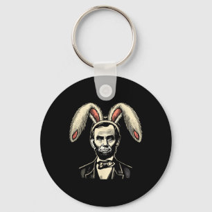 Men Women Vintage Easter Bunny Costume Abraham Lin Keychain