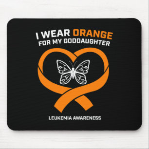Men Women Wear Orange For My Goddaughter Leukaemia Mouse Pad