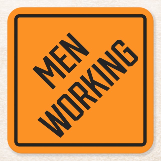Men Working Paper Coaster (Front)