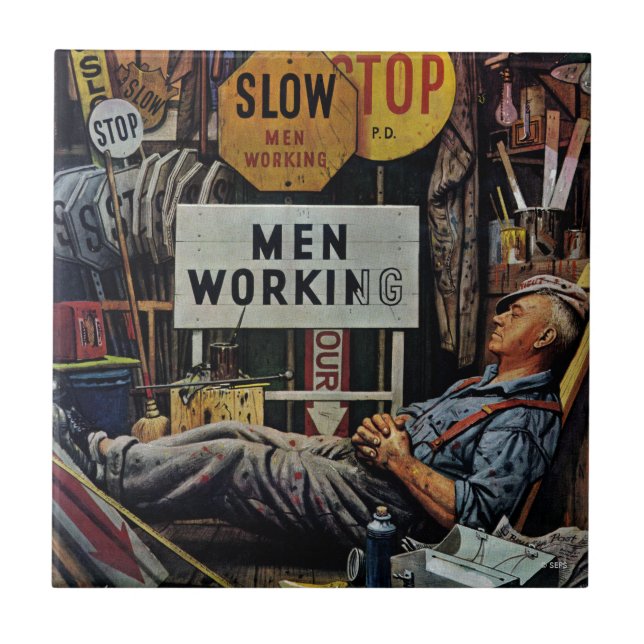 Men Working Tile (Front)