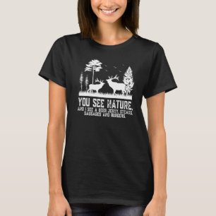 Men You See Nature Vintage Hunting Deer Jerky T-Shirt