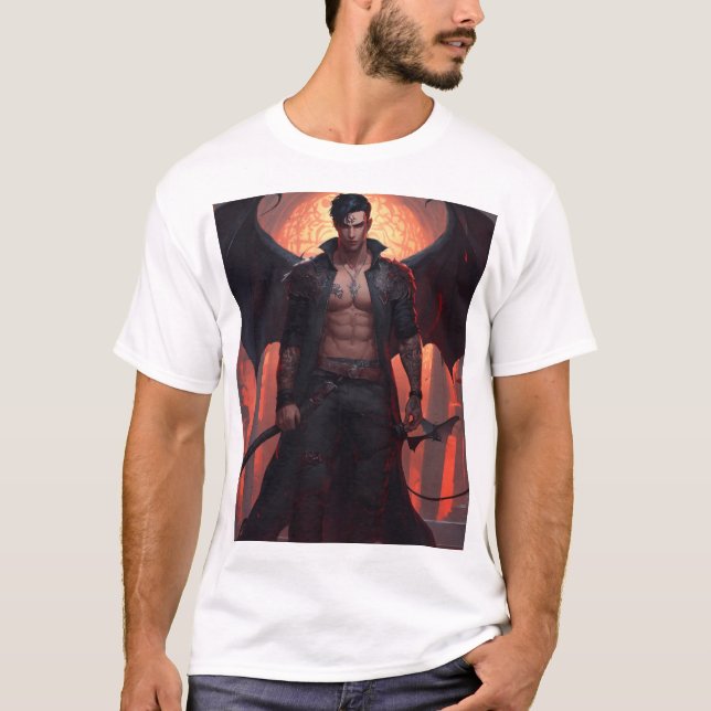 Menacing Devil Angel Warrior T-Shirt Design (Front)