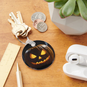 Menacing Halloween Pumpkin, Keychain