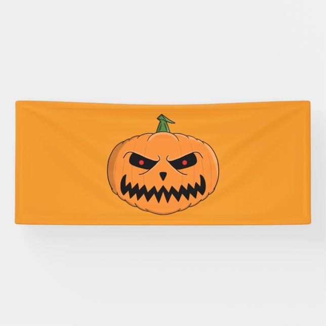 Menacing Jack O'Lantern Halloween Banner (Horizontal)