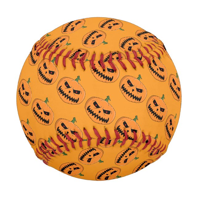 Menacing Jack O'Lantern Halloween Baseball (Front)