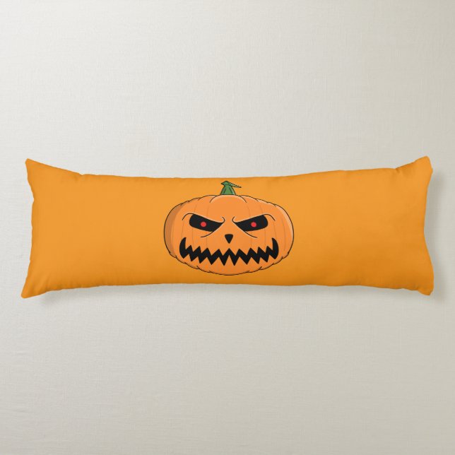 Menacing Jack O'Lantern Halloween Body Pillow (Front)