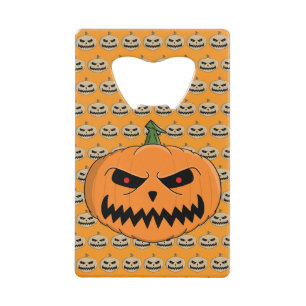 Menacing Jack O'Lantern Halloween Credit Card Bottle Opener