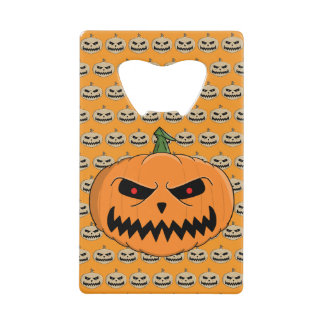 Menacing Jack O'Lantern Halloween Credit Card Bottle Opener