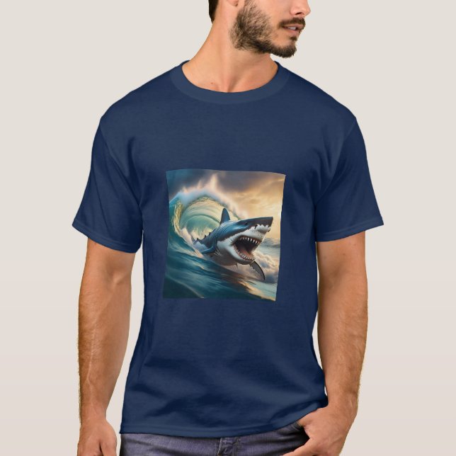 Menacing Shark Men's T-Shirts (Front)