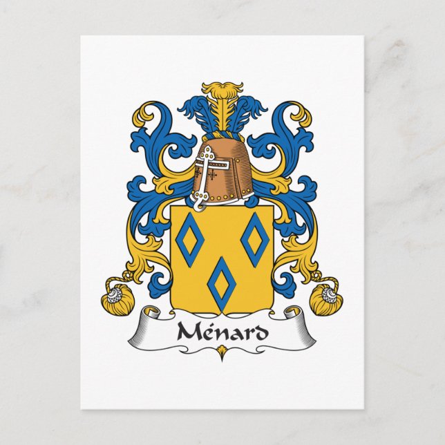 Menard Family Crest Postcard (Front)