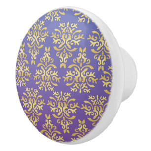 Mendela Pattern, purple Ceramic Knob