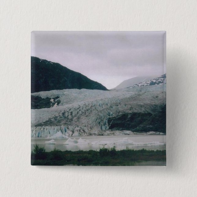 Mendenhall Glacier 2 Inch Square Button (Front)