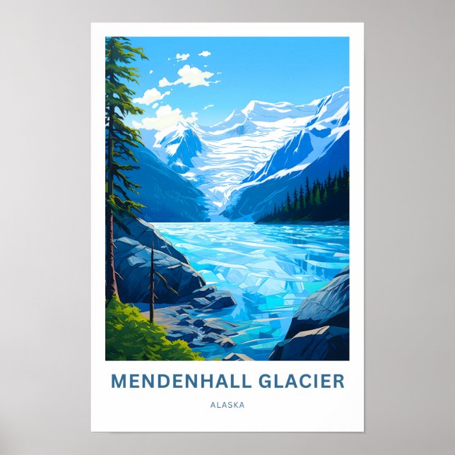 Mendenhall Glacier Alaska Travel Print (Front)