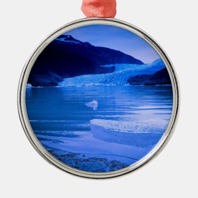 Mendenhall Glacier Twilight Metal Ornament (Front)