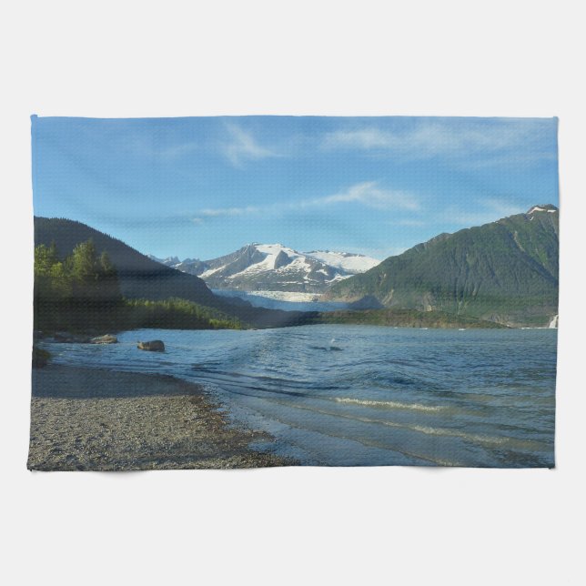 Mendenhall Lake in Juneau Alaska Landscape Kitchen Towel (Horizontal)