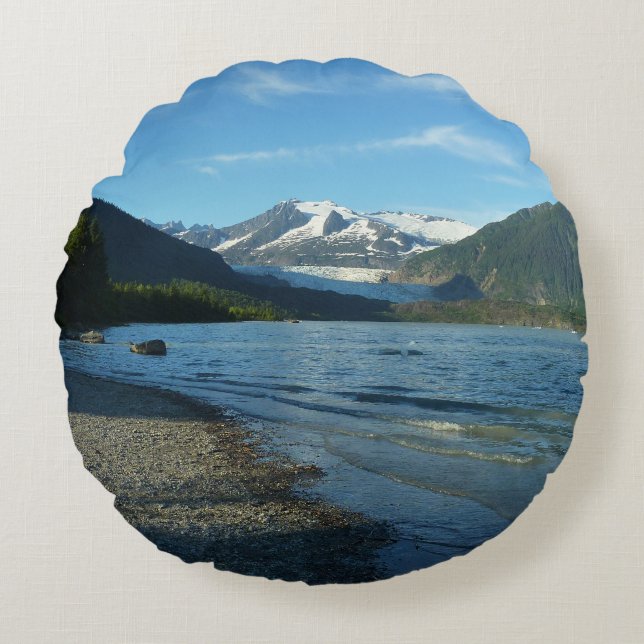 Mendenhall Lake in Juneau Alaska Landscape Round Pillow (Front)